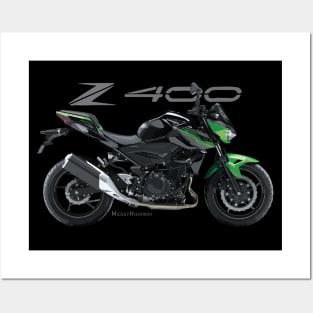 Kawasaki Z400 18 black/green, sl Posters and Art